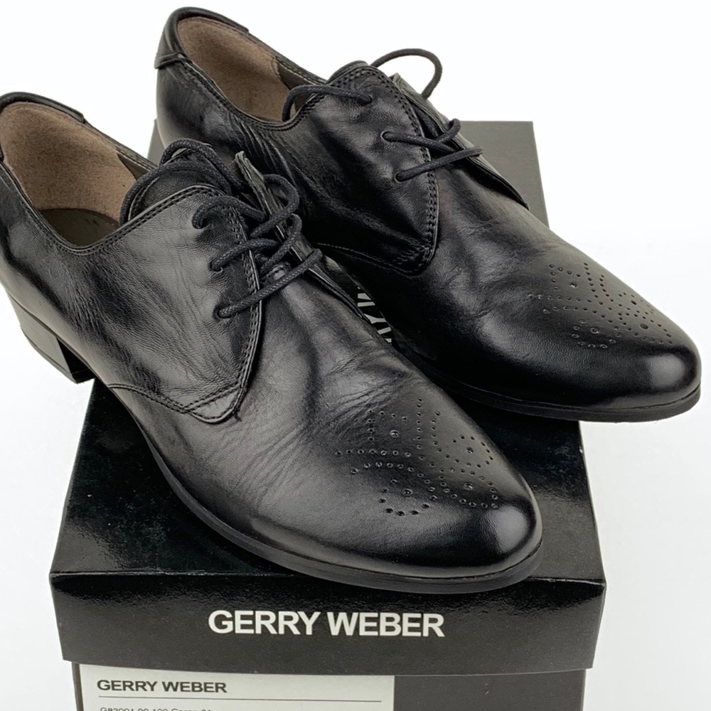Women Gerry Weber Leather Low Heel Oxford Shoe NWT